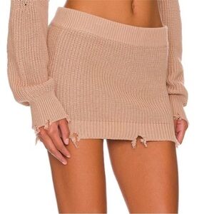 Ser.o.ya alora knit mini skirt natural tan size small NWT